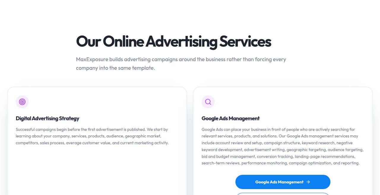 Website example of product information