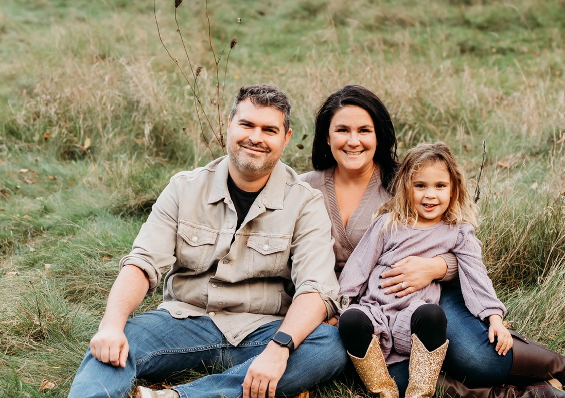 Aly and Alex Carter with their daughter Abigail at home in Waltham, MA